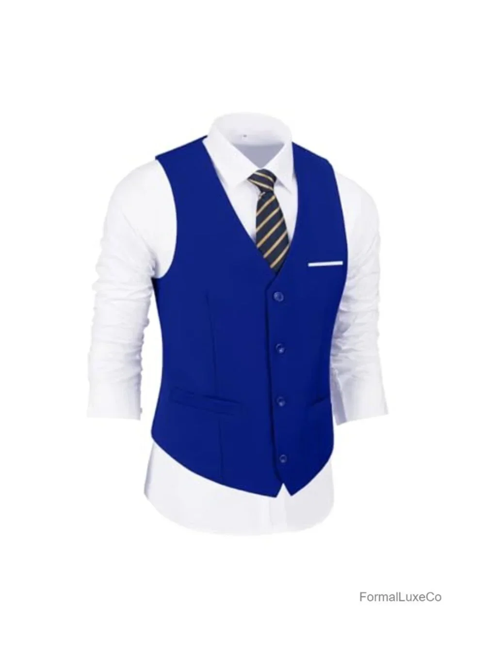 Men's Slim Fit 2-Piece Suit Vest & Pants Set with Tie, Tuxedo Vest for Wedding